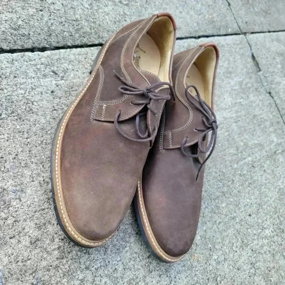 Johnston & Murphy Upton Sheepskin leather lace up men's dress shoes brown size 8 - Picture 3 of 8